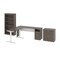 Bestar BESTAR Upstand 135W 72W L-Shaped Standing Desk with Bookcase and File Cabinet in bark grey & white 175853-000047 - alternate 1
